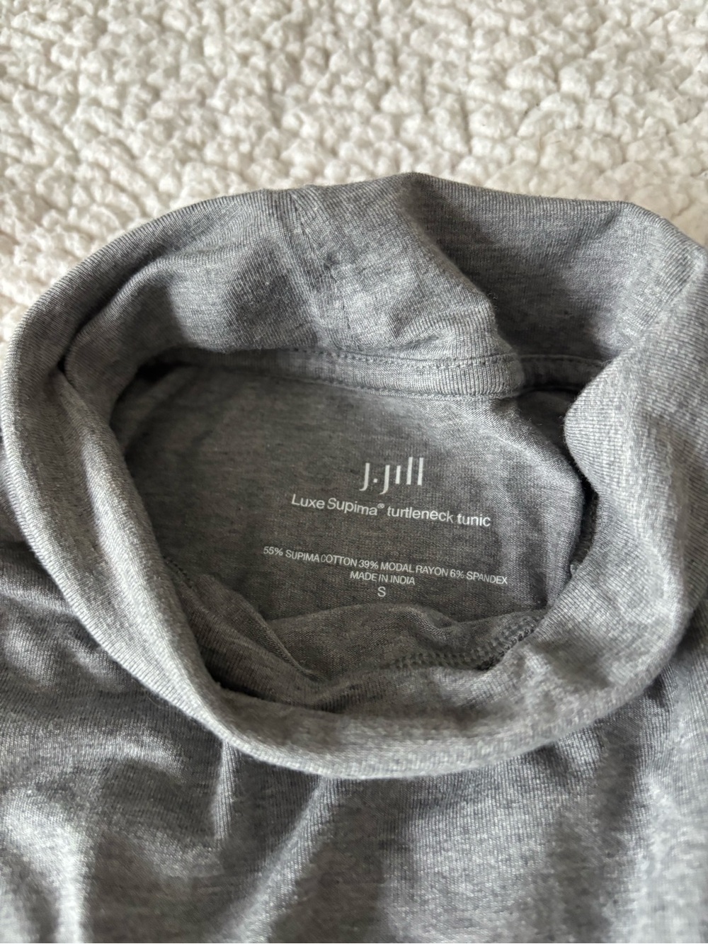 J. Jill Gray Luxe Supima Turtleneck Tunic Top